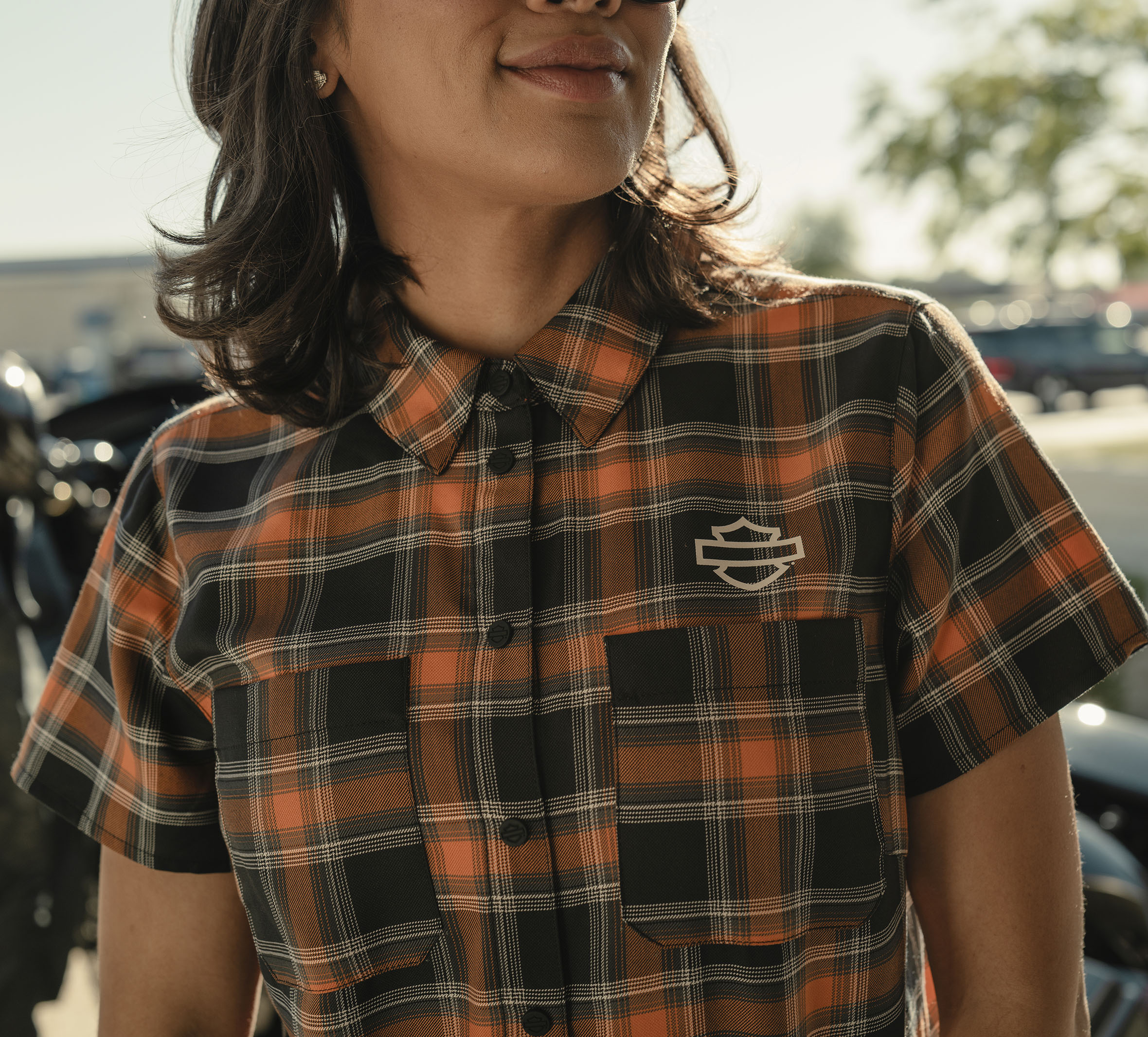 Chemise équestre Femme Good Rider Manches Courtes à Carreaux Taille M