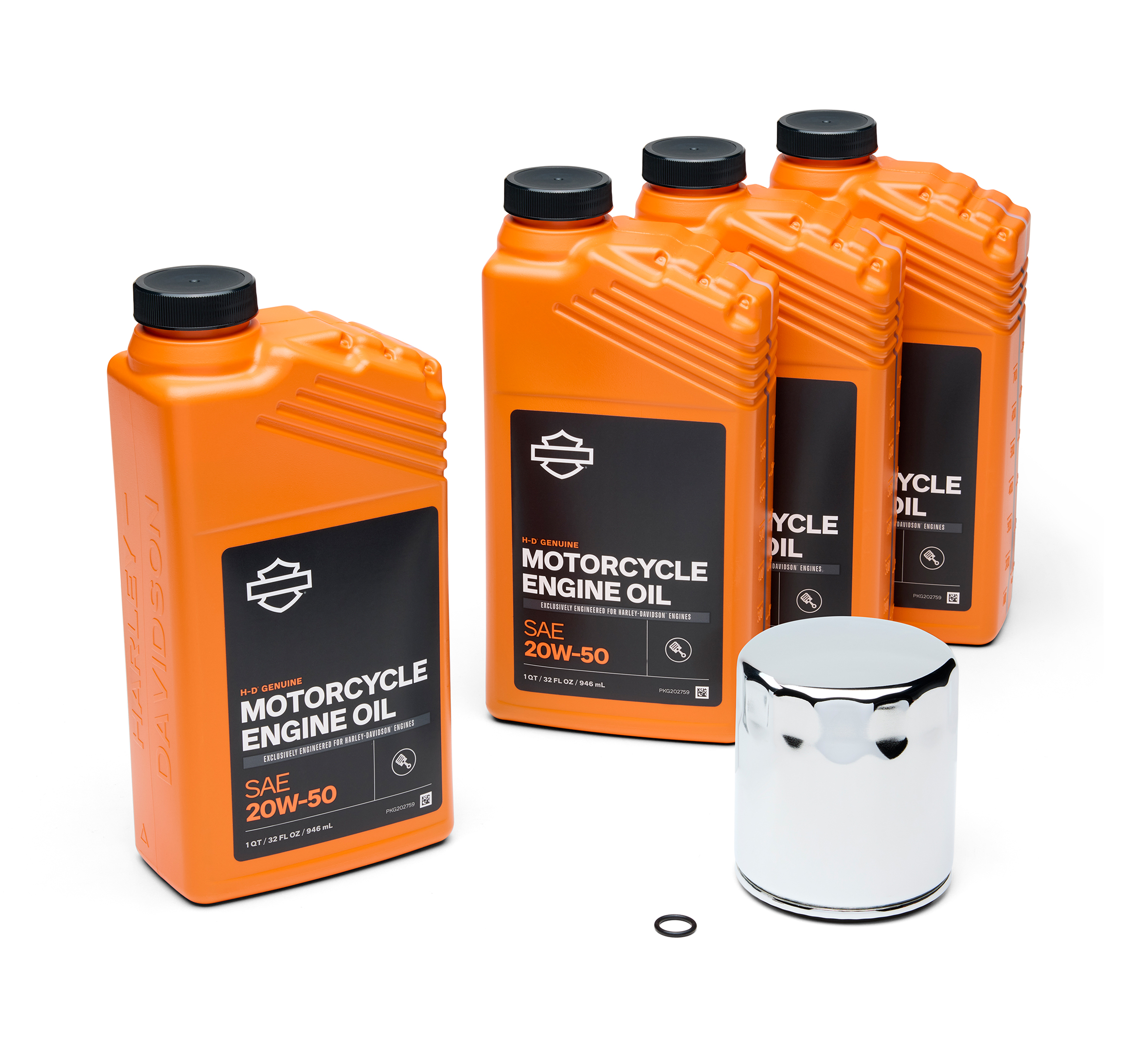 4 Qt. H-D 360 Motorcycle Oil Change Kit – Chrome Filter