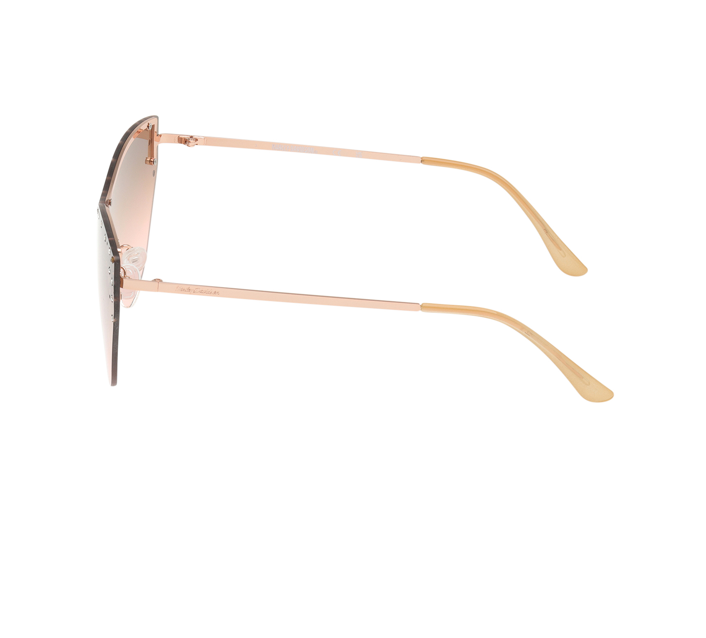 Cat-eye Lifestyle Rimless  Shield Sunglasses