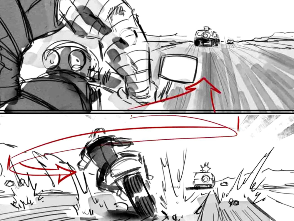 Sketch of scene from Thunderbolts