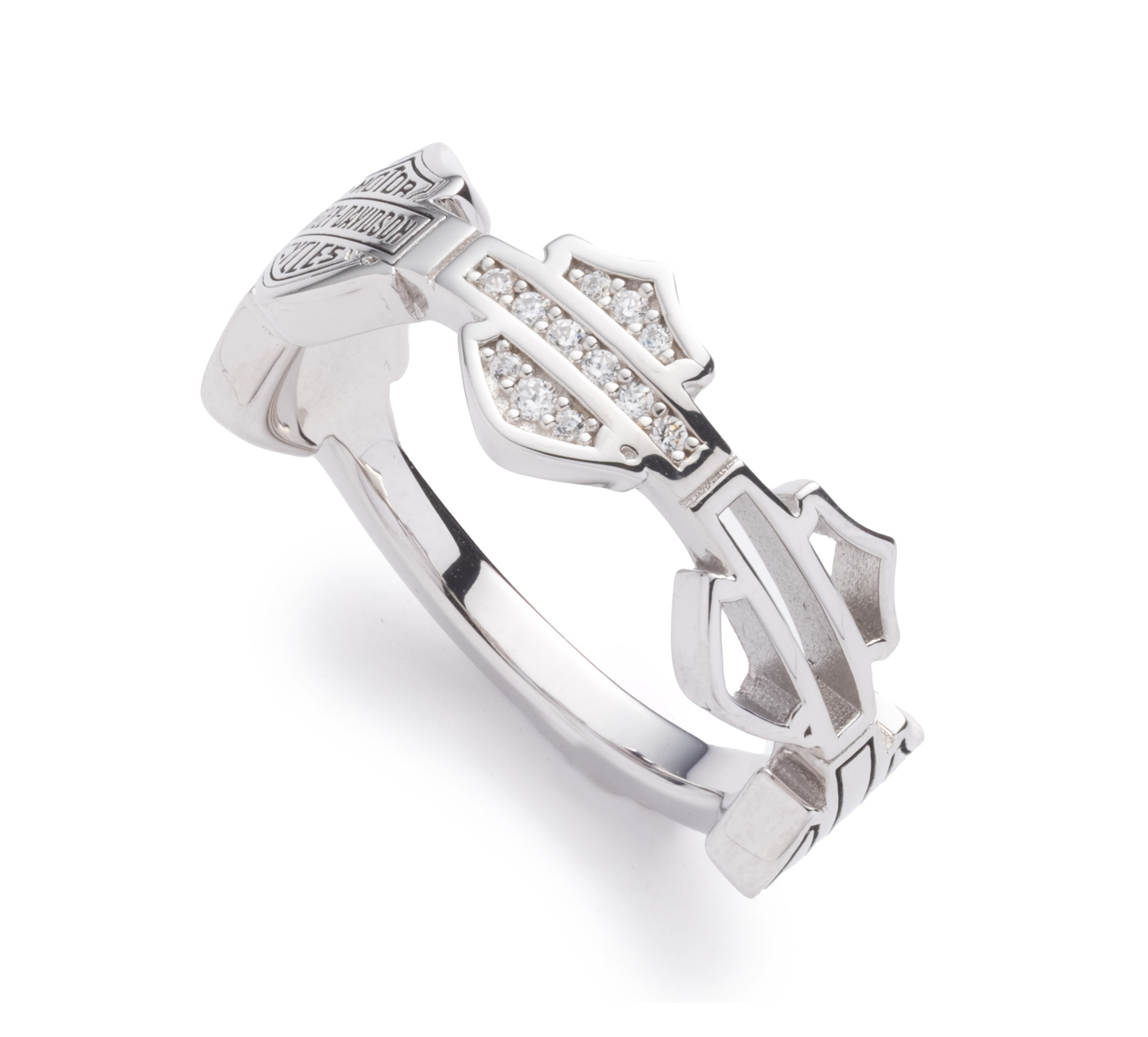 Women's Bar & Shield Bling Band Ring