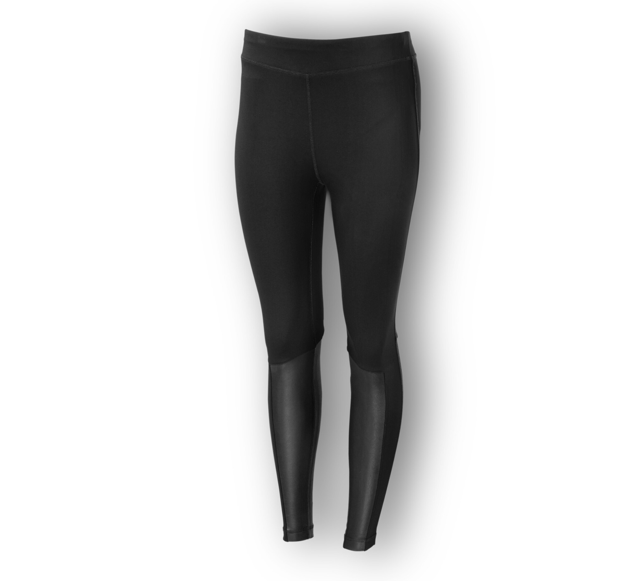 Women's Leather Accent Mid-Rise Leggings