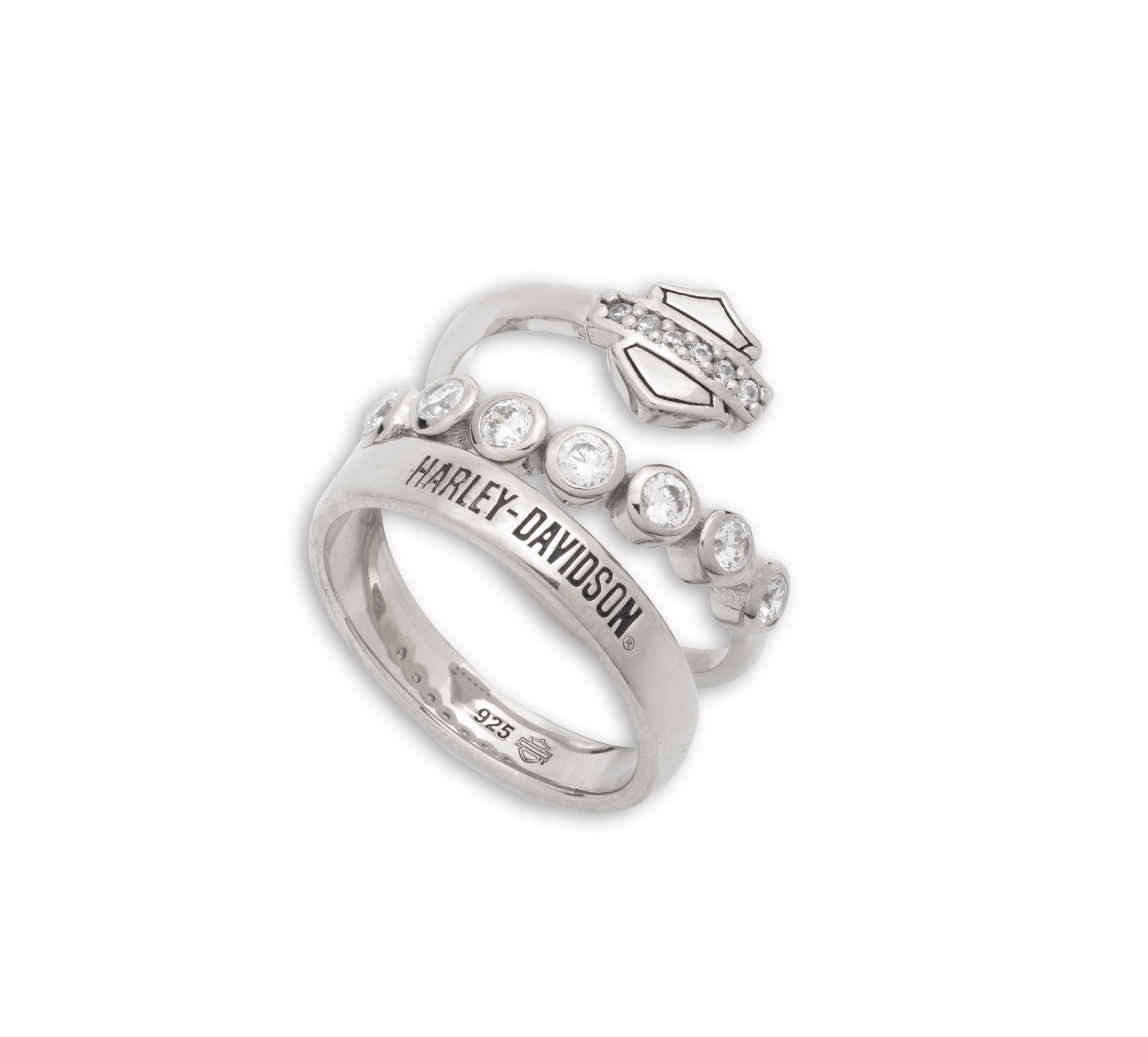 Women's Sterling Silver Bar & Shield Wrap Around Ring | Harley