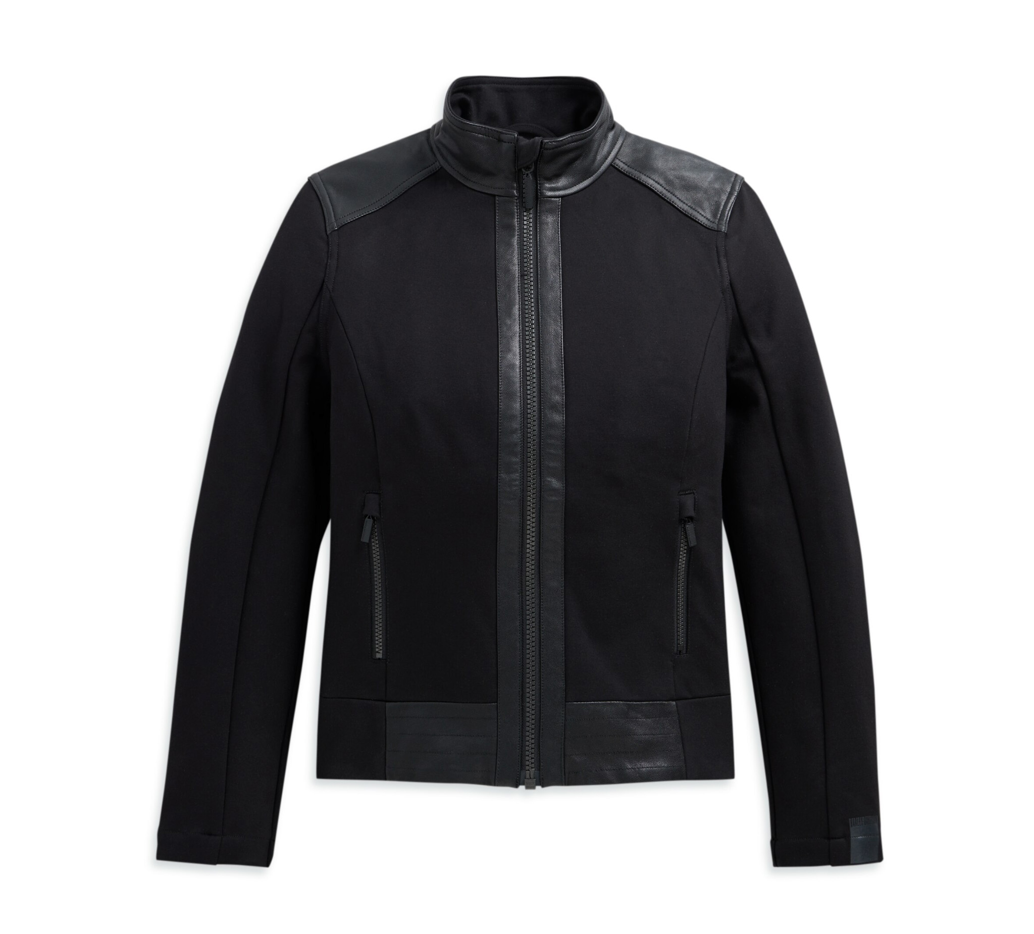 Women's Leather & Compression Knit Jacket