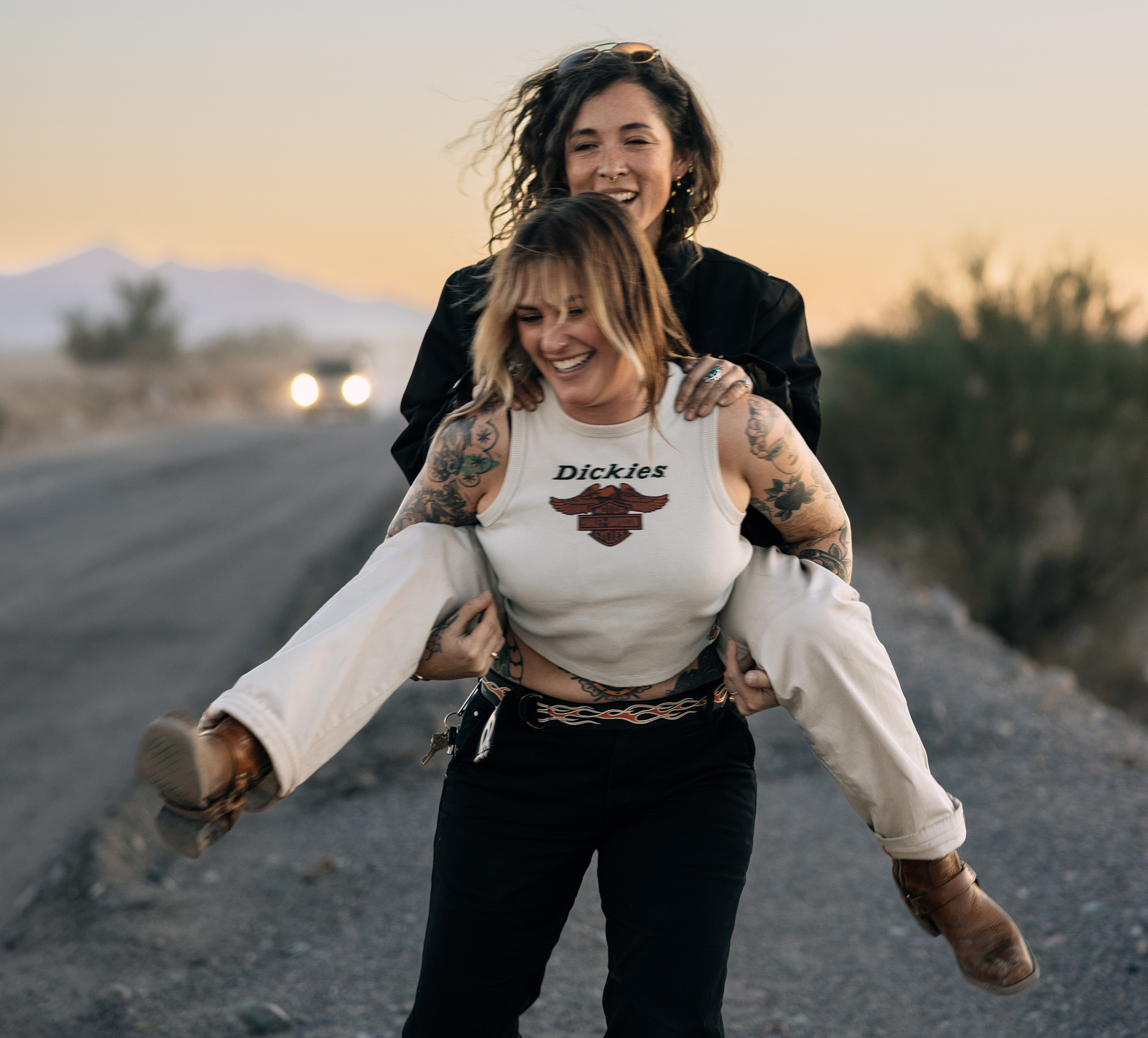 Women's Dickies x H-D Flex Fit Double Pocket Carpenter Pant with Flame Belt