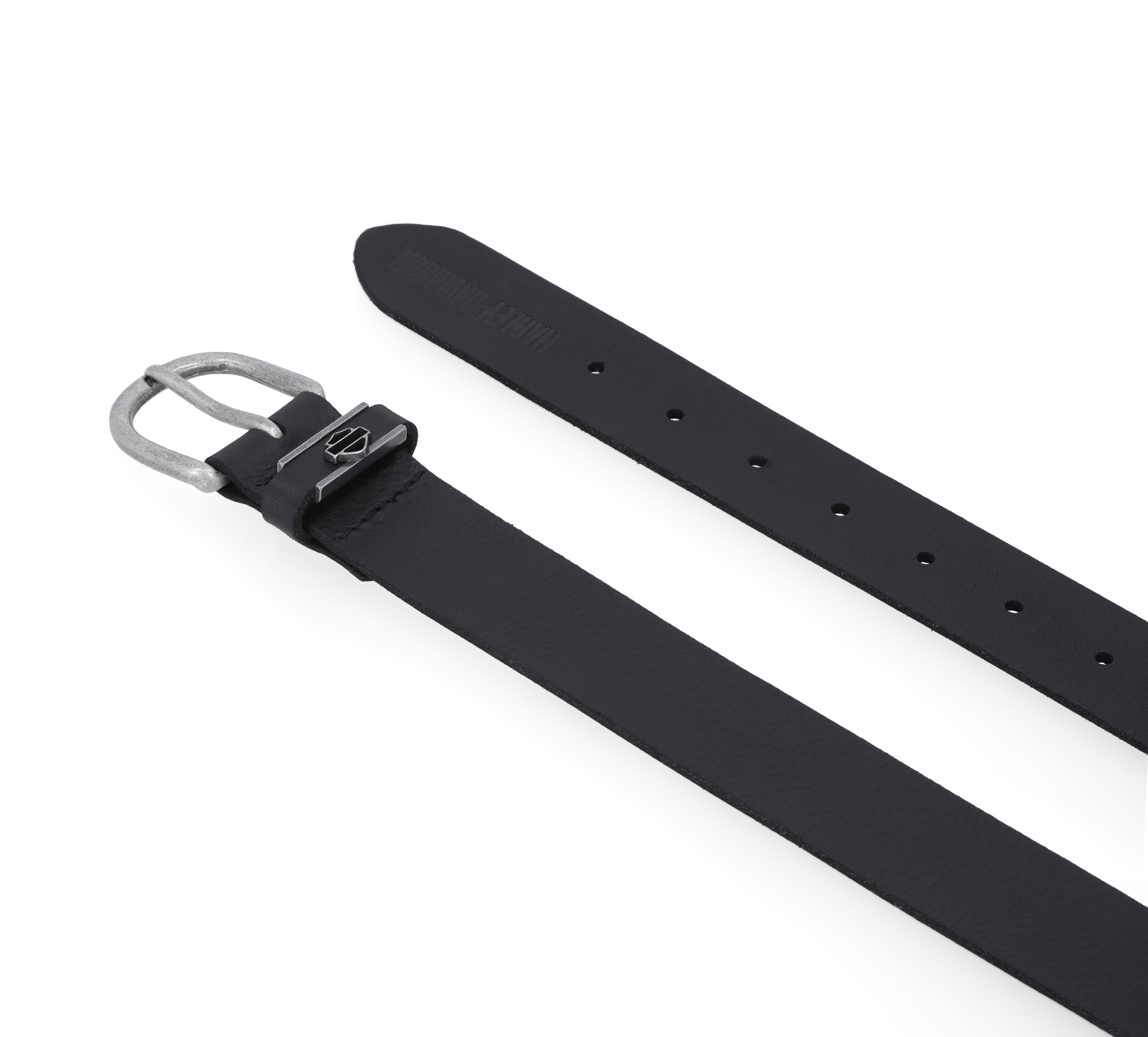Metal Bar & Shield Detail Keeper Belt