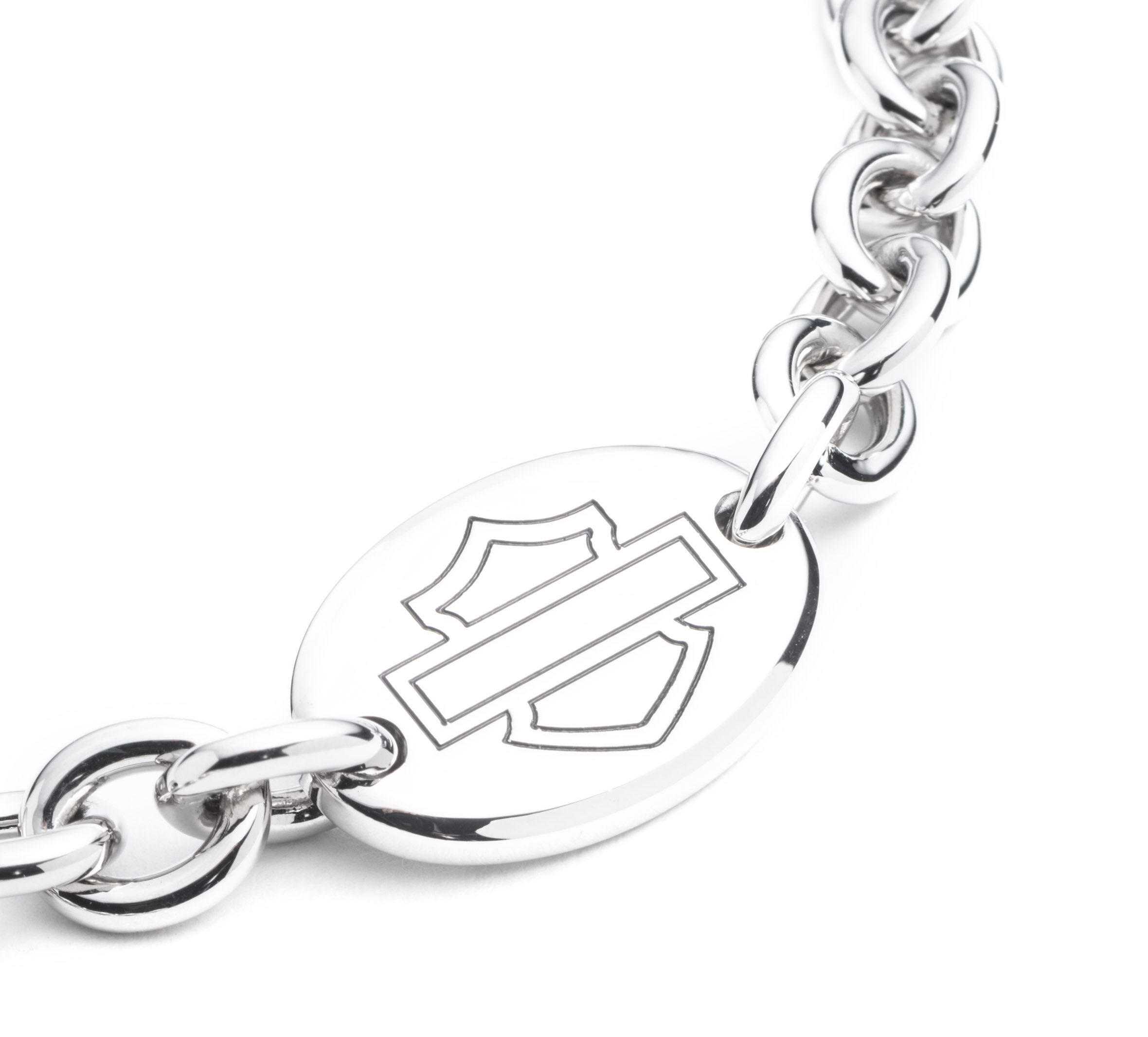 Women's Bar and Shield Plaque Chain Bracelet