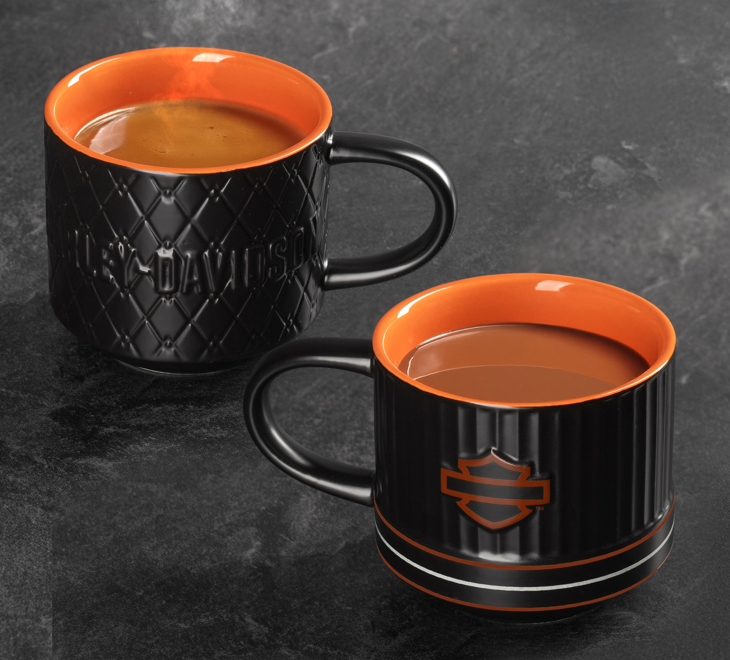 Open Bar & Shield Embossed Mug Set of 2