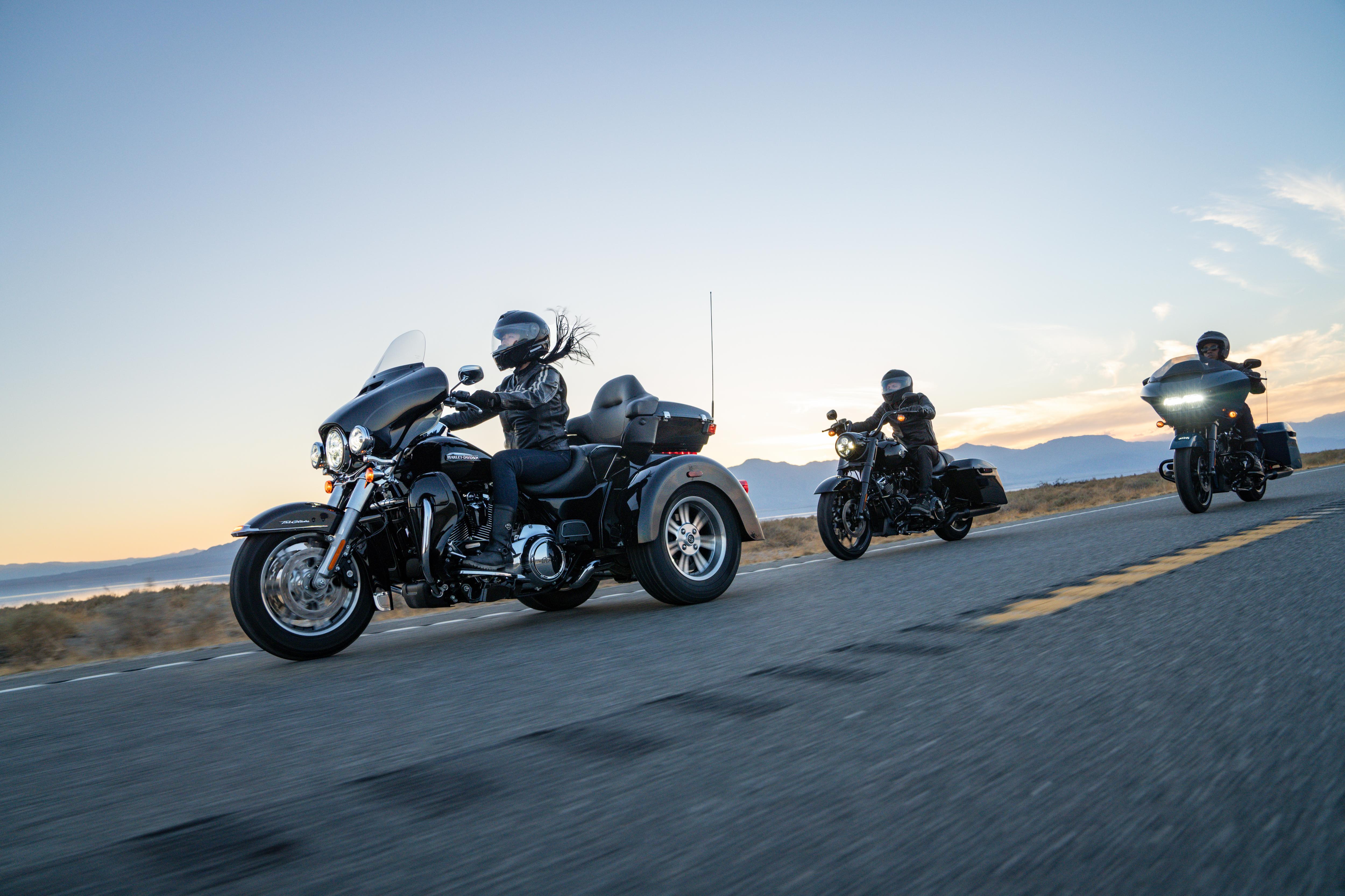 Group of Motorcyclists Riding on Highway