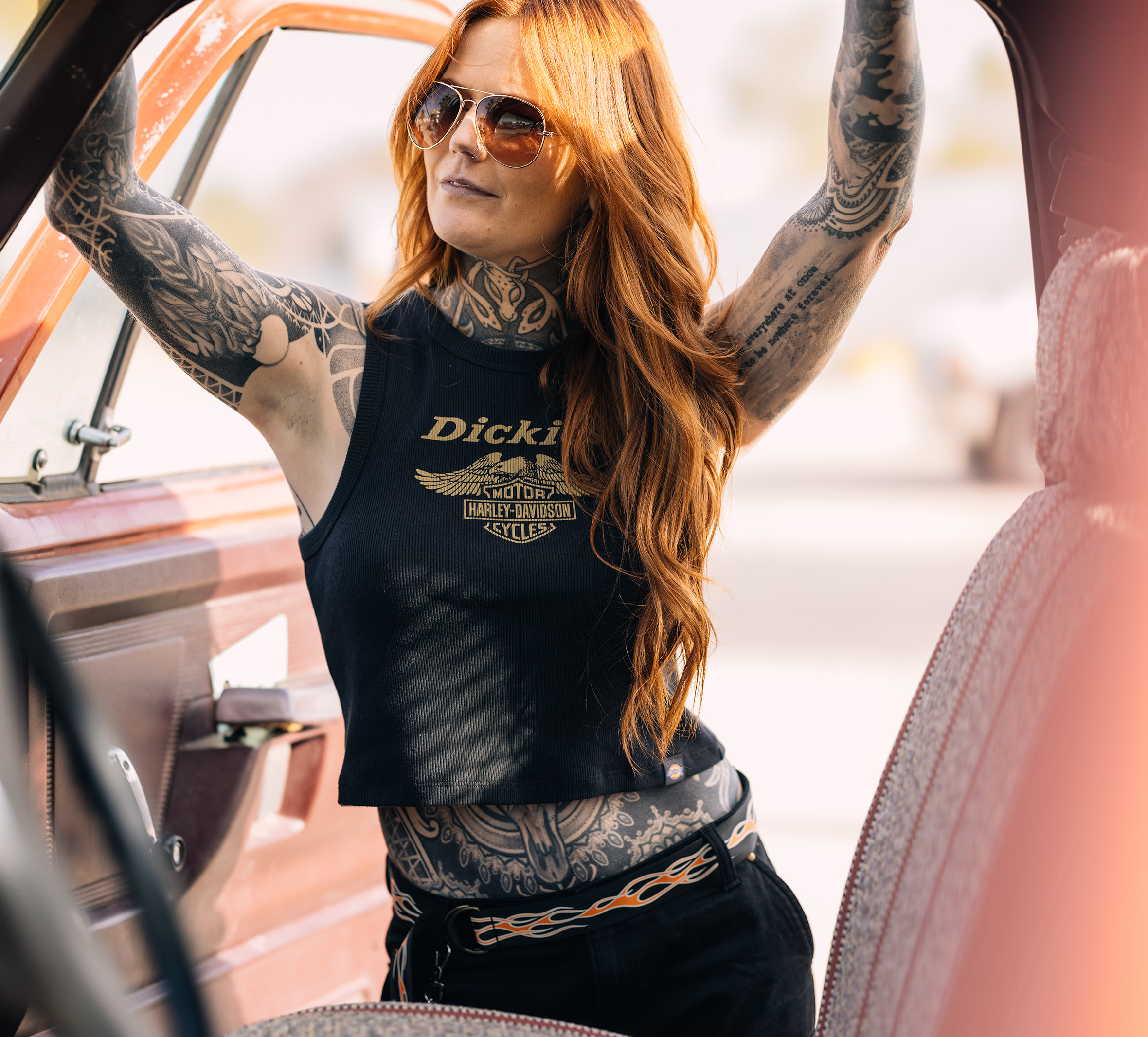 Women's Dickies x H-D Racerback Cropped Eagle Tank