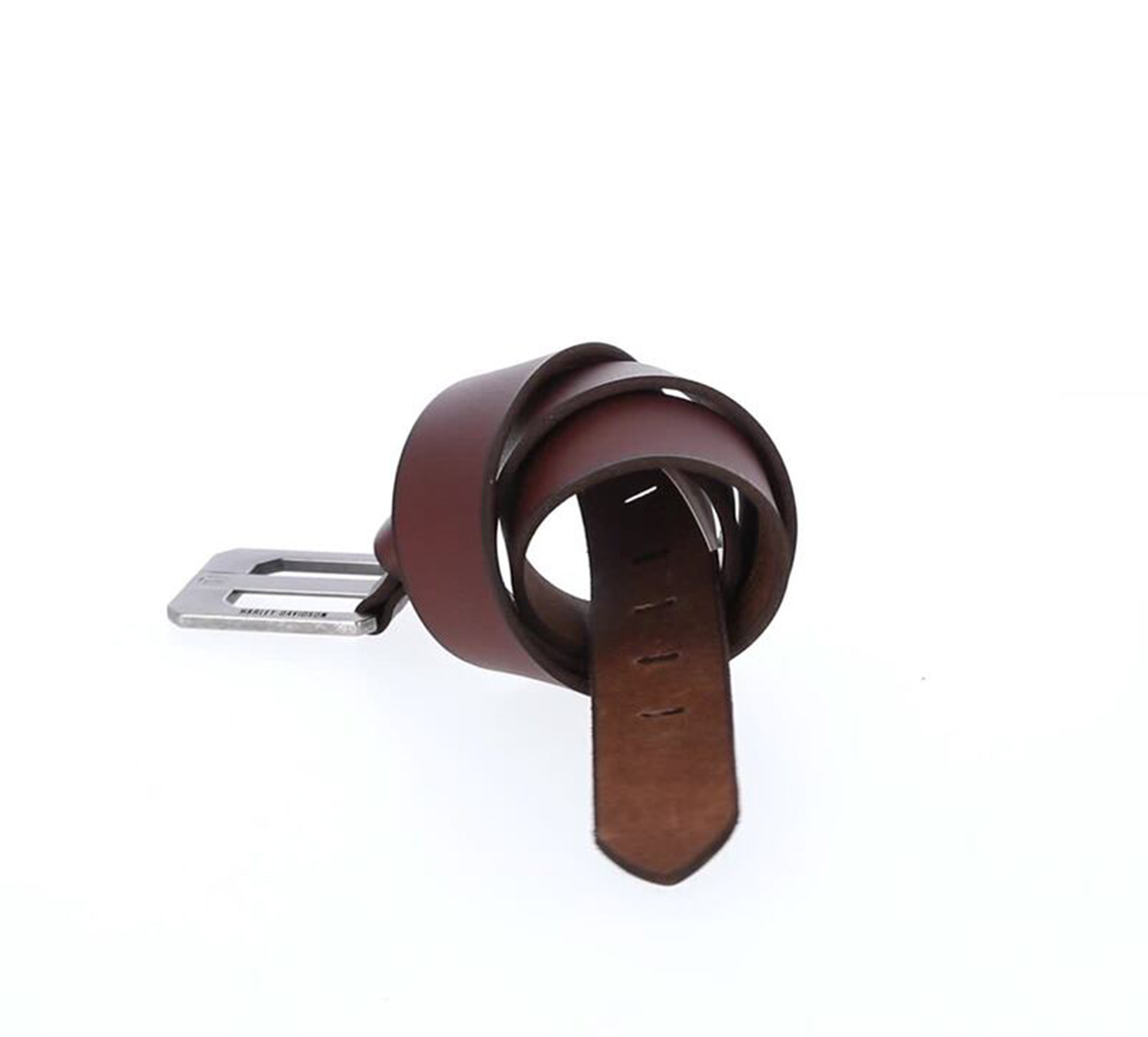 Die Cut Bar & Shield Prong Belt in Brown