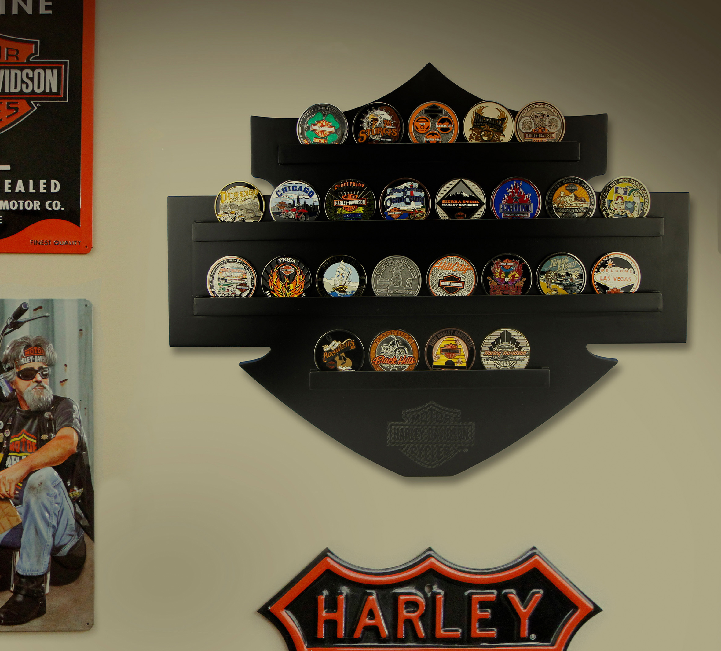 Bar & Shield Coin Display