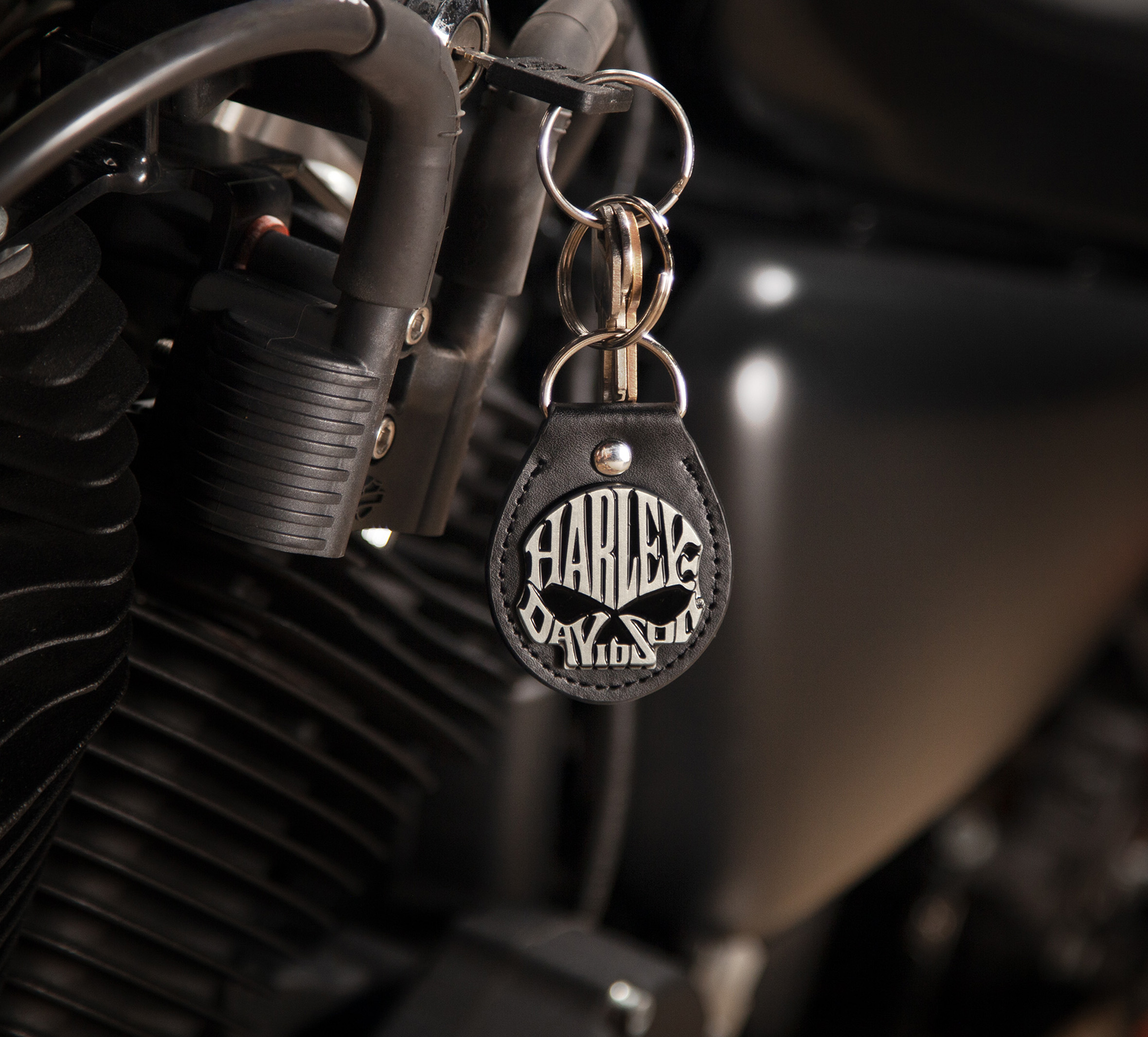 Skull Design Black Fob Key Chain