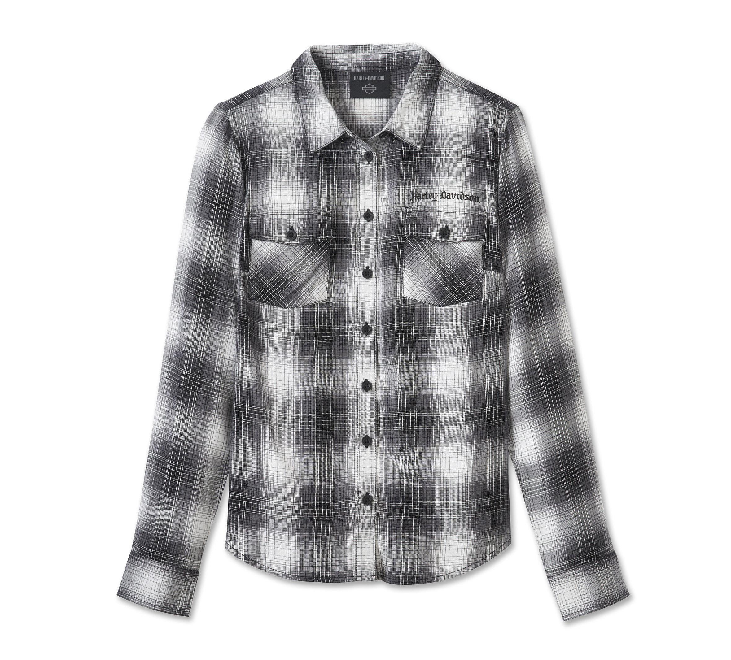 Women's Stacked Bar & Shield Long Sleeve Viscose Shirt