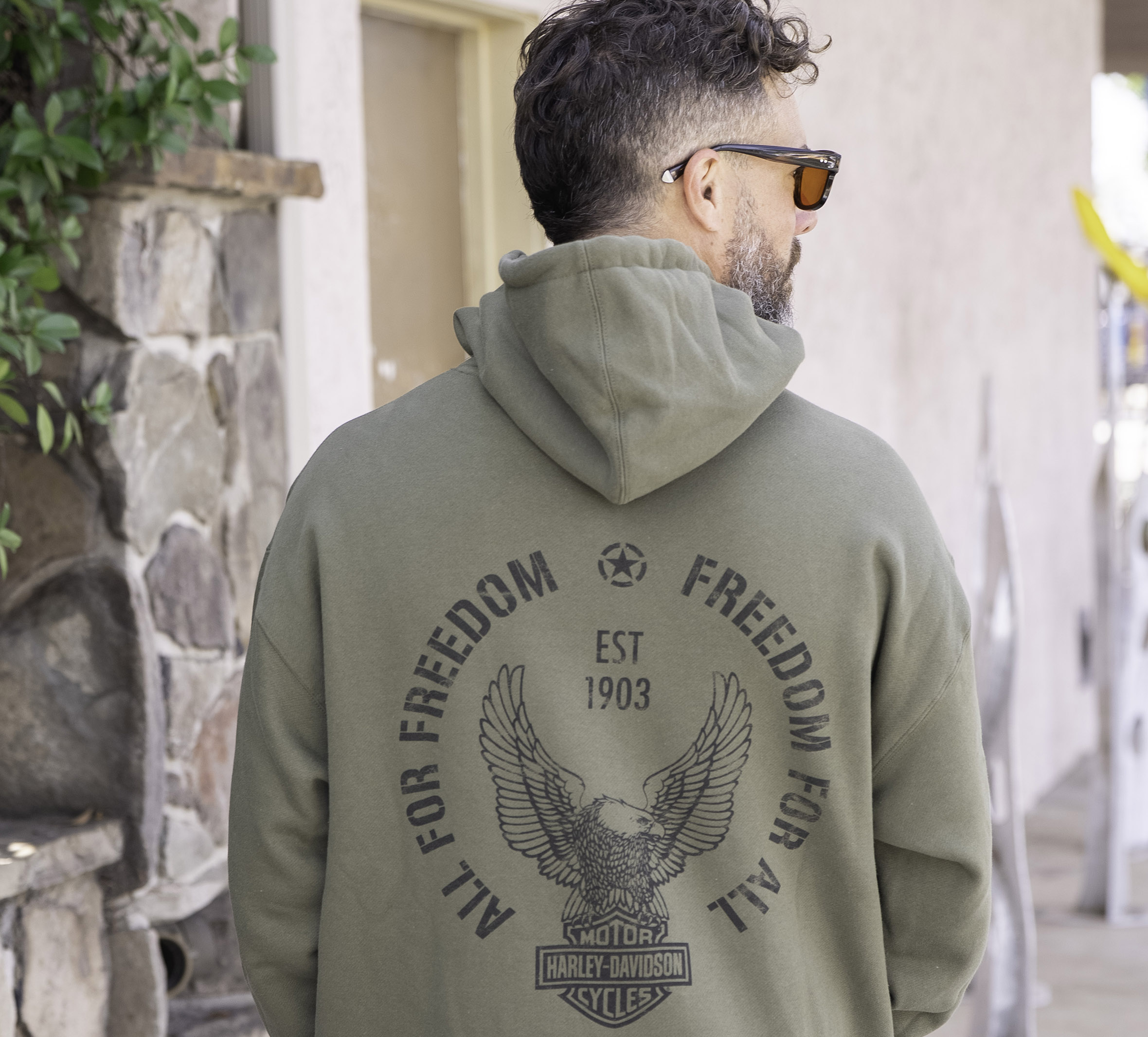 Men's All for Freedom Heavyweight Hoodie | Harley-Davidson USA