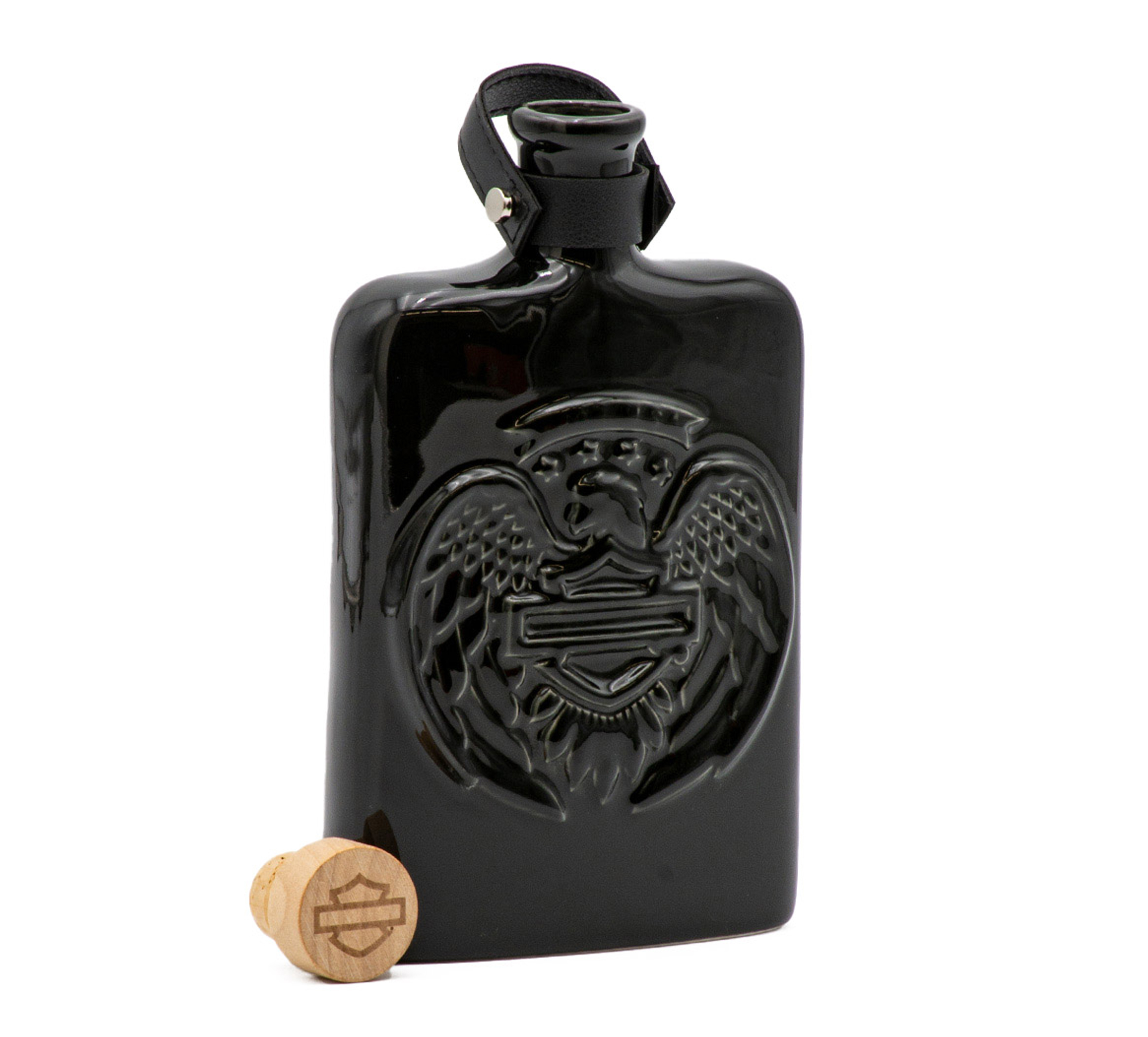 Open Bar & Shield Eagle Flask