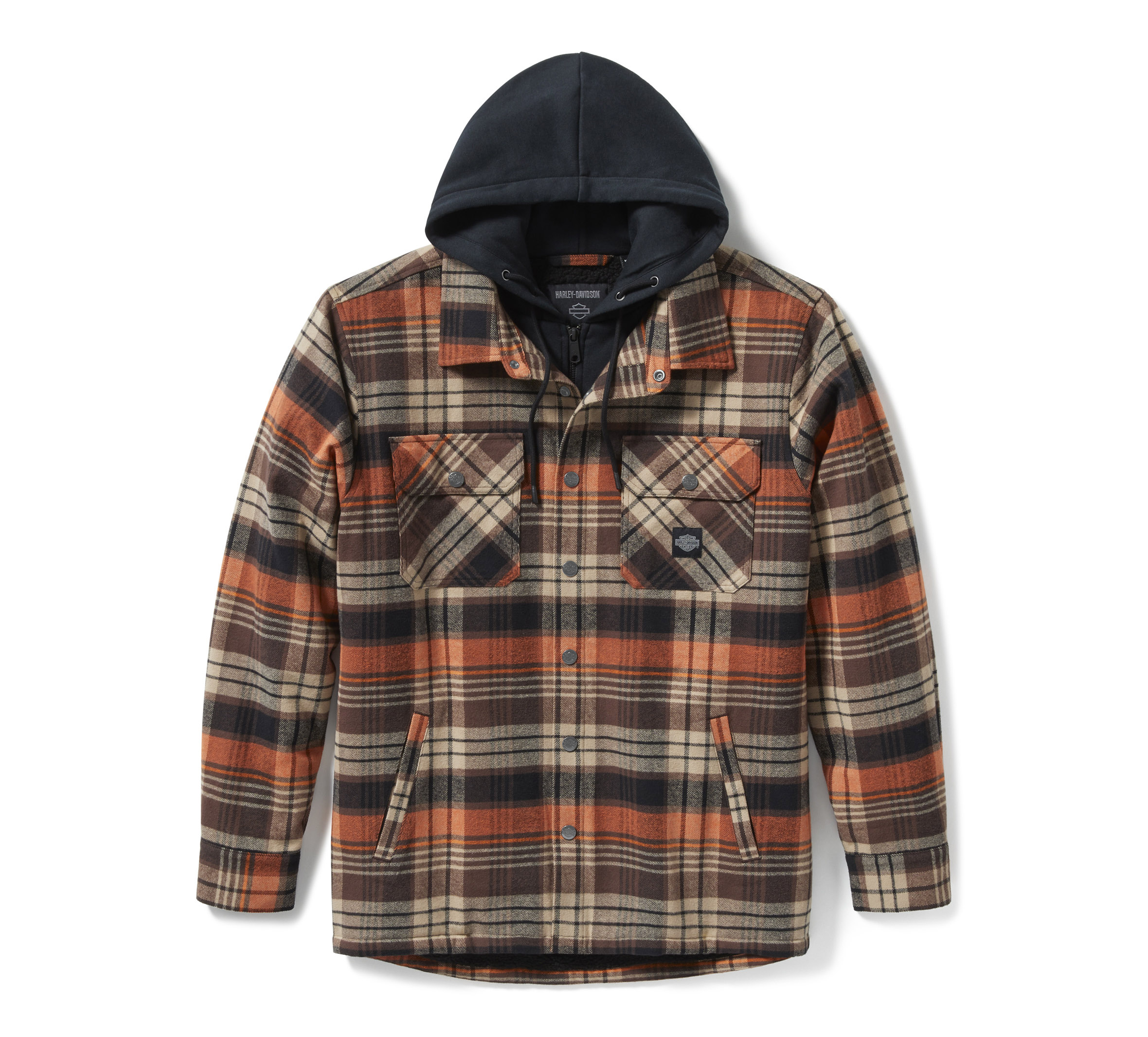 Men's Bar & Shield Hooded Shirt Jacket