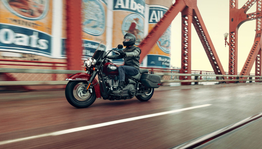 Cruiser motorcycle riding shot