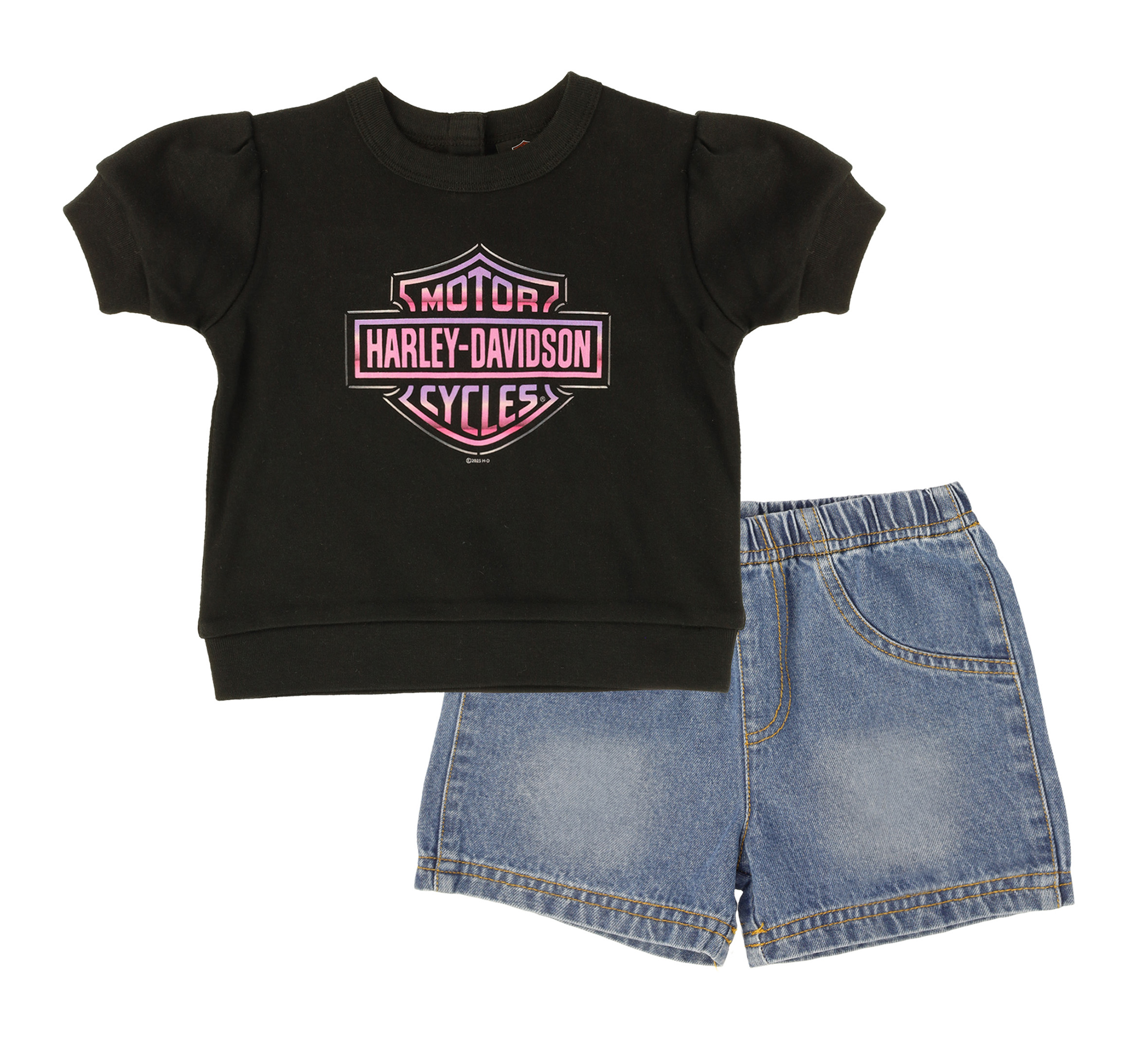 Infant Girls Denim Short Set