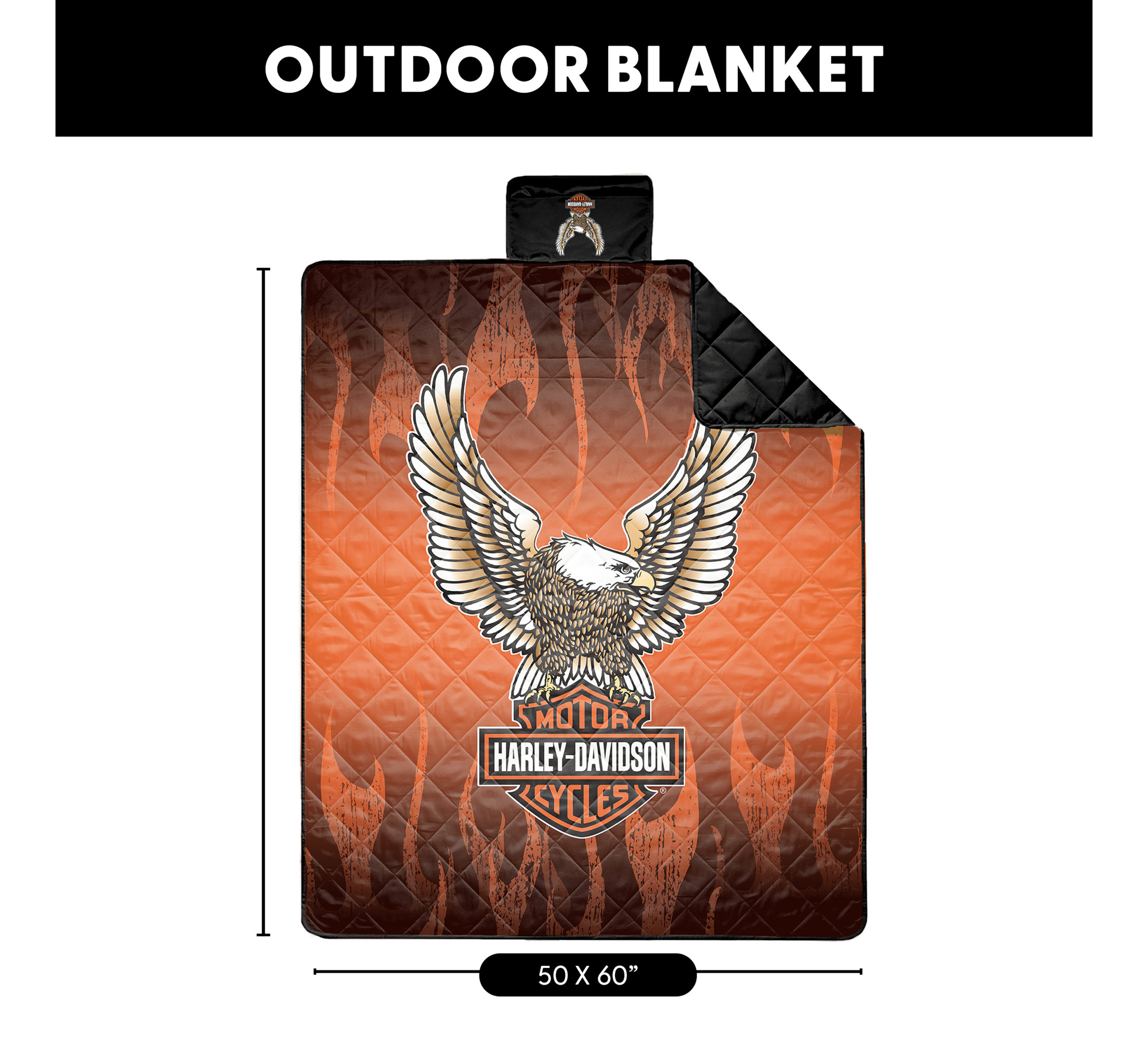 Flying Flames Outdoor Blanket with Carry Strap | Harley-Davidson USA