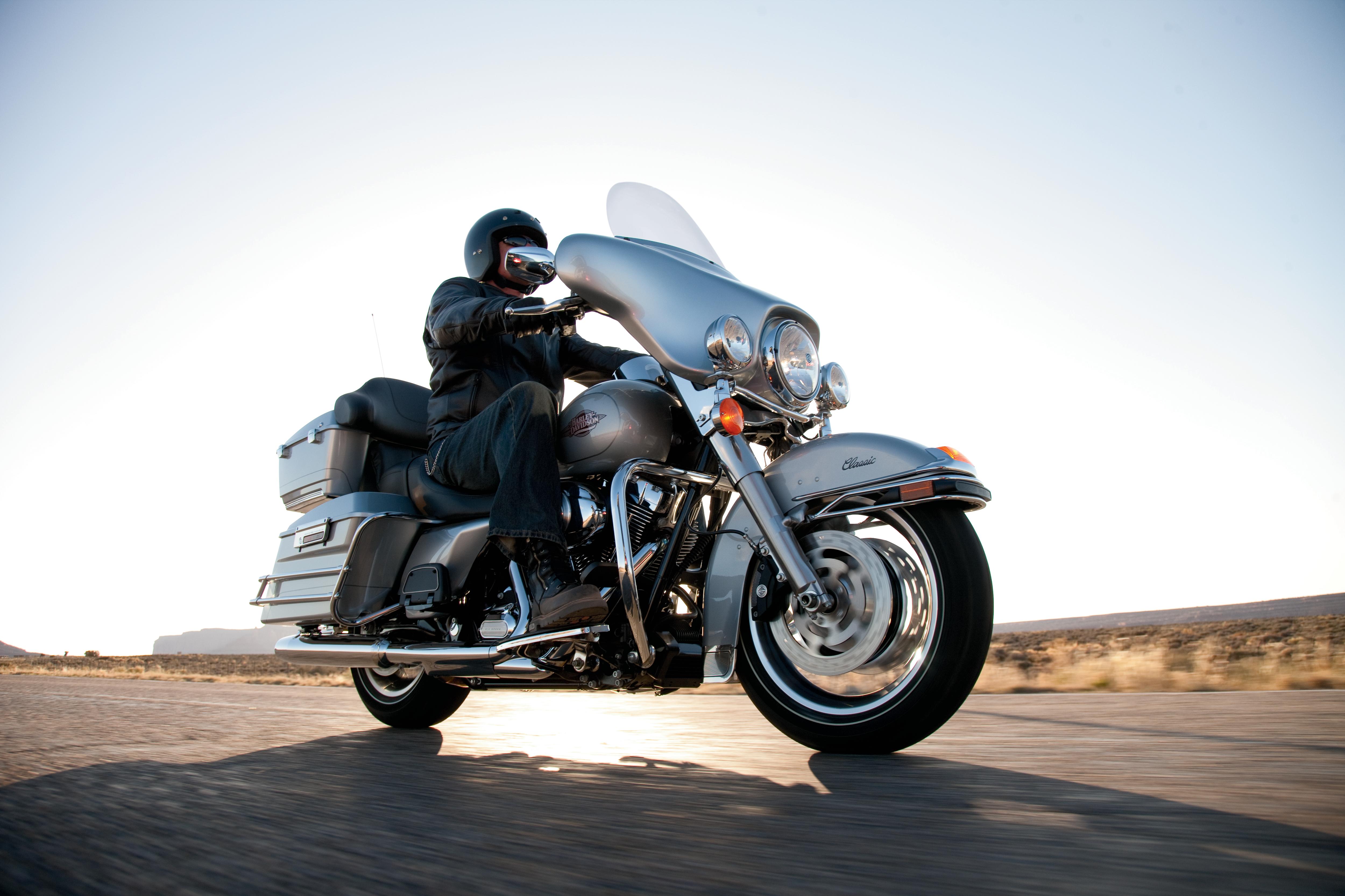 man riding electra glide
