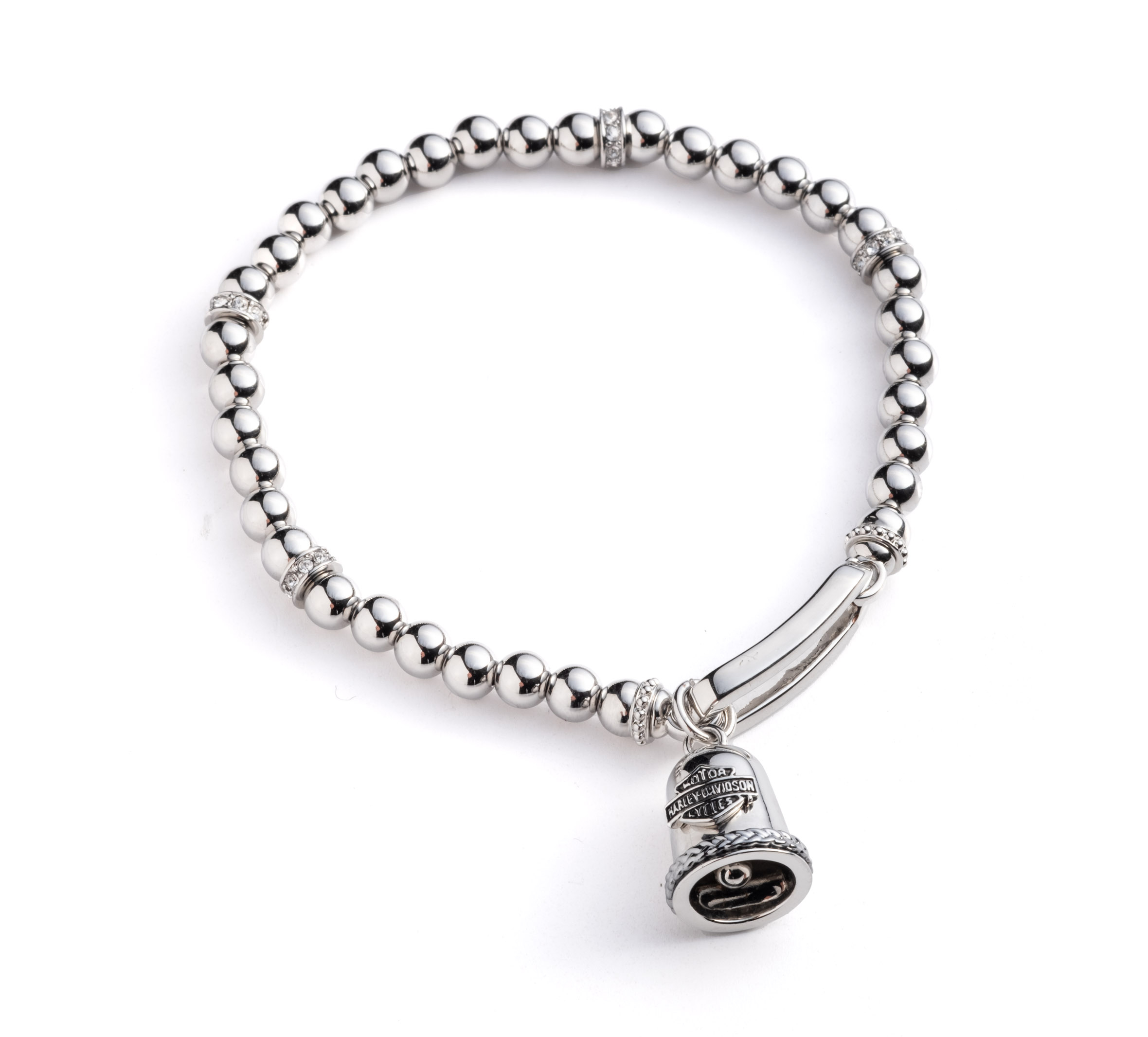 Women's Braided Mini Ride Bell Charm Stretch Bracelet