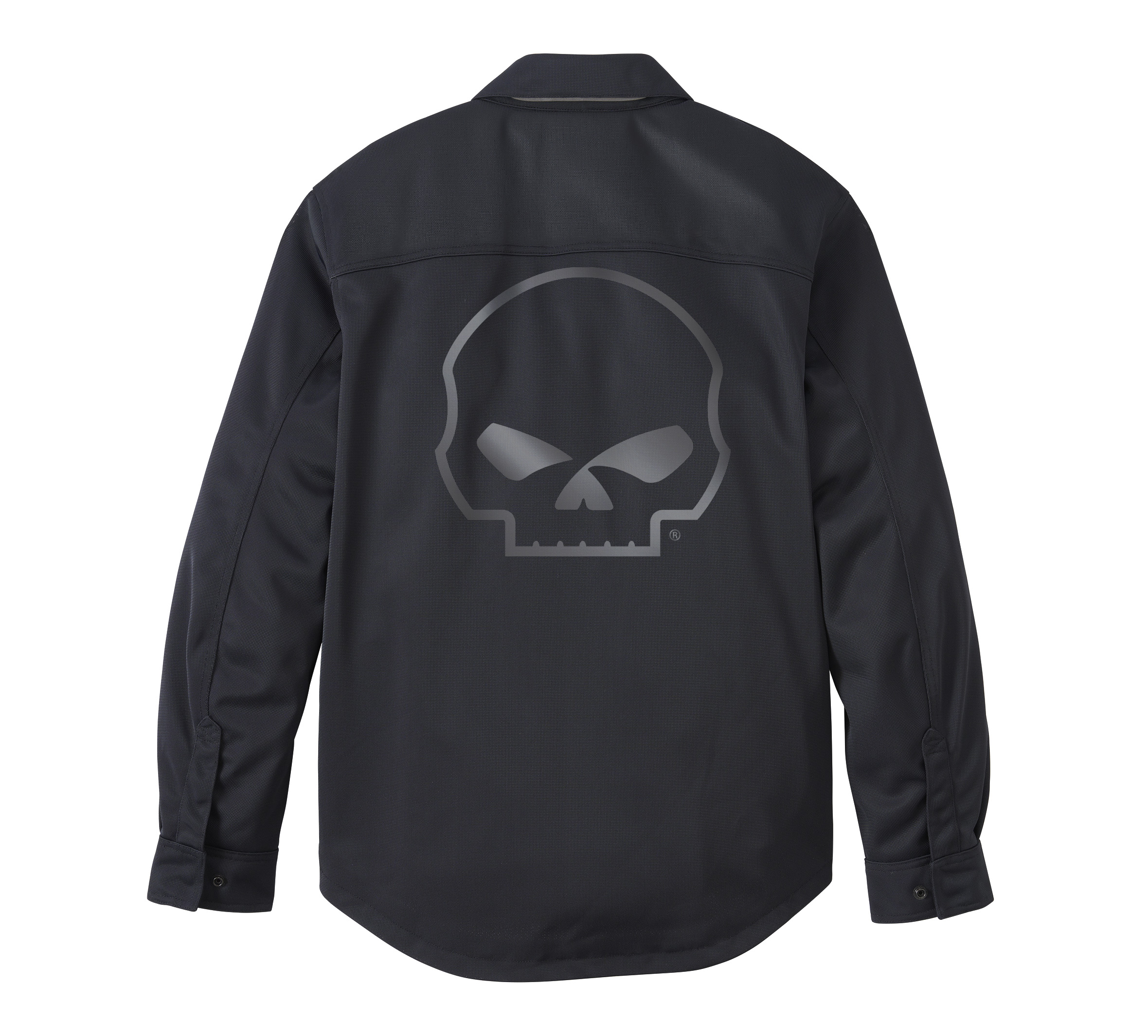 Men's Willie G® Skull Graphic Mesh Operative Riding Shirt Jacket