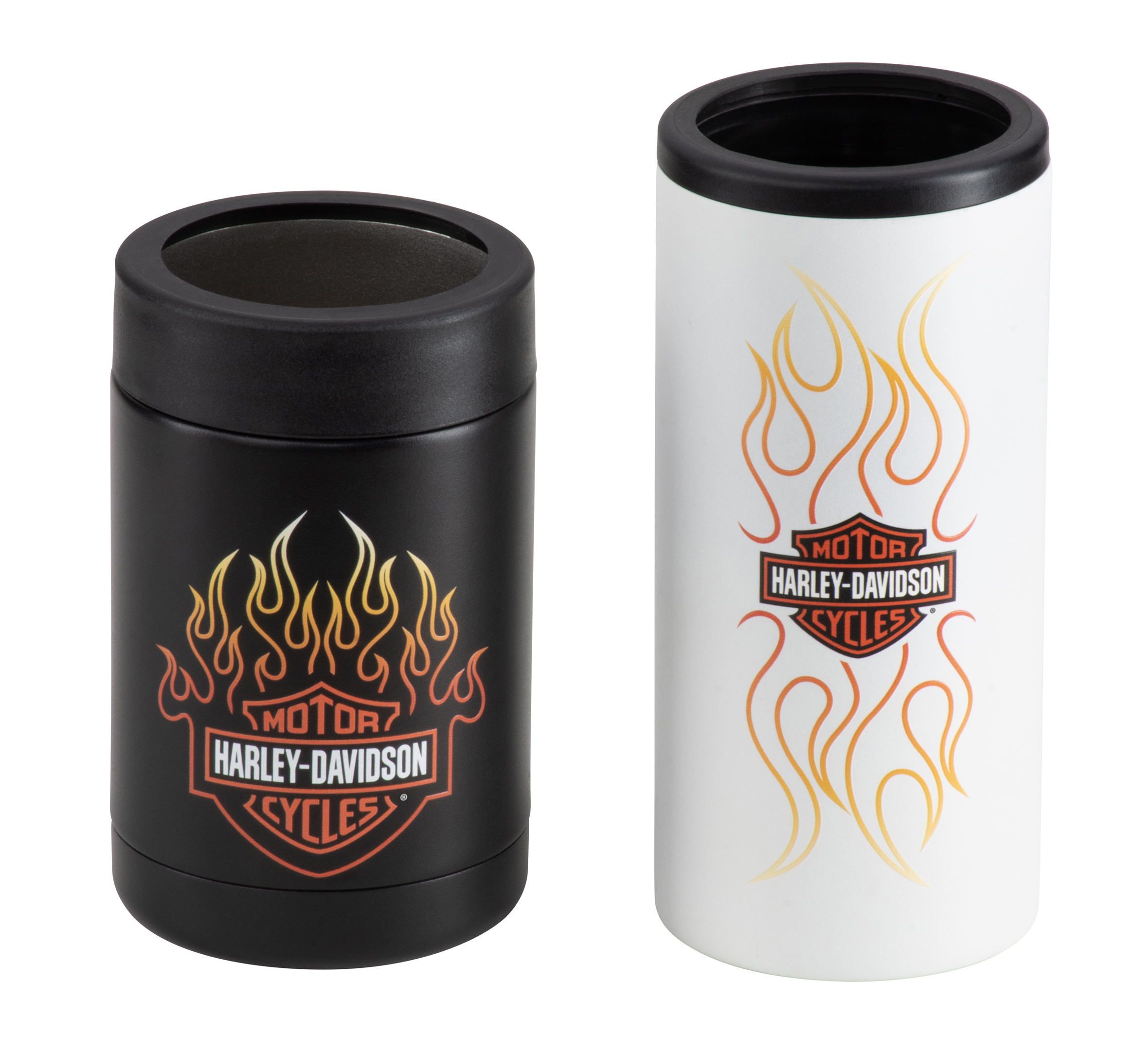 Bar & Shield Flames Stainless Can Cooler Set of 2